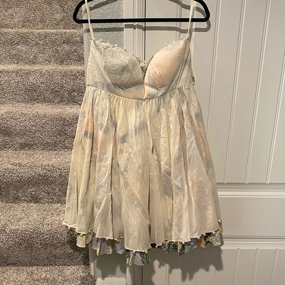 SHWETANGA IVORY COTTON STRAPLESS DRESS MILA - Picture 13 of 14